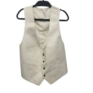 Giorgio Armani Main Line Ivory Silk Blend Vest, Size 42